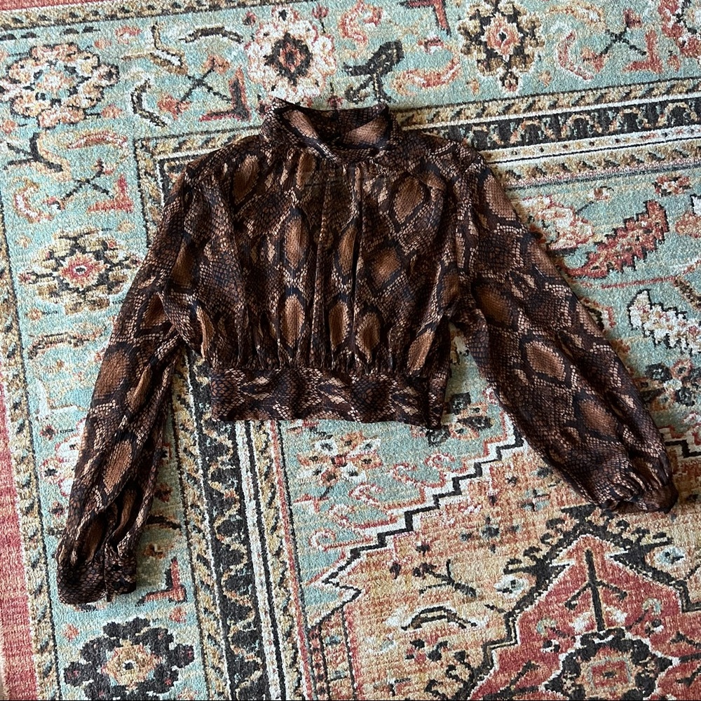 Zara sheer high-neck crop